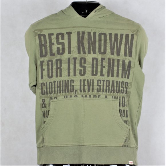 Levis 501 Green Pullover Uni-sex Hoodie Junior - Picture 1 of 12